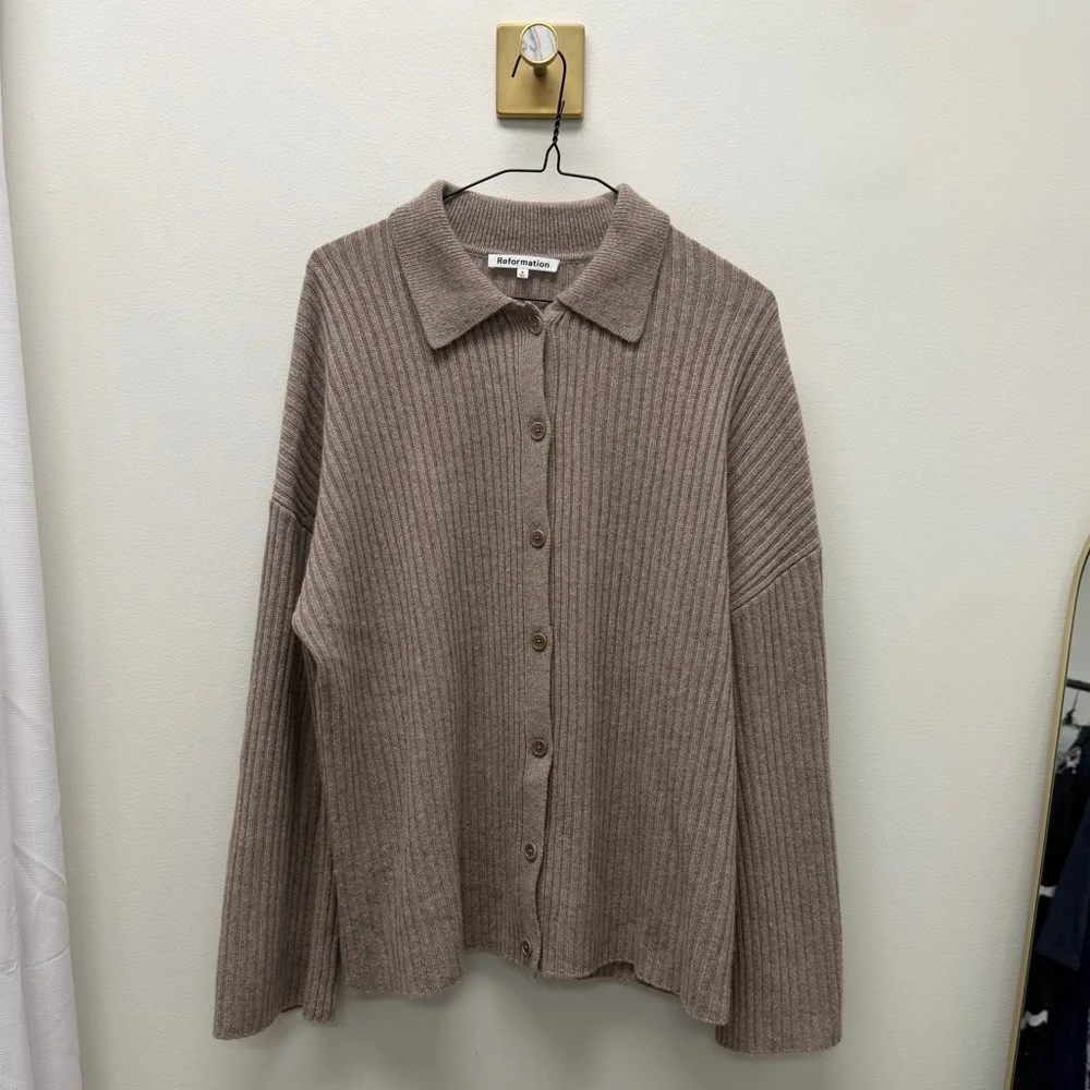 REFORMATION fantino cashmere collared cardigan. sz small - Picture 2 of 4